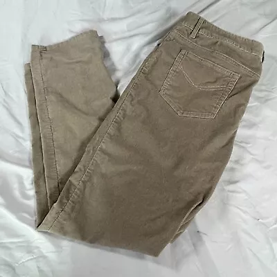 J. Jill Taupe Corduroy Stretch Slim Leg Pants Size 16 Pre-Owned Cotton Blend • $10.36