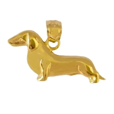 14k Yellow Gold Dachshund Dog Pendant / Charm Made In USA • $125.99