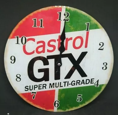 Castrol GTX Wall Clock Glass Print Mancave Garage Shed Collectables Home Decor S • $34.99