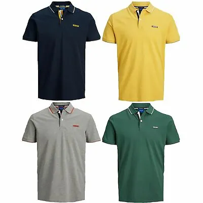 £14.99 • Buy Jack & Jones Men's Polo Slim Fit T-shirt Cotton Short Sleeve Logo Print Tee Top