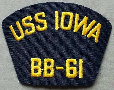 US Navy Cap Patch USS Iowa BB - 61 Battleship • $2.95