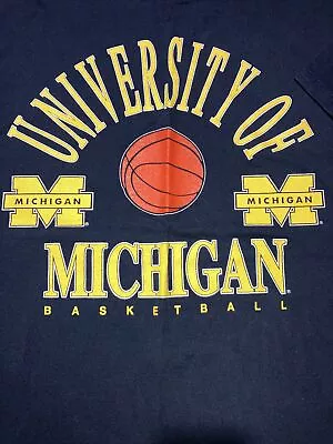 Vintage Mens Tultex Michigan Wolverines Basketball Shirt - XL - Fab Five Era New • $19.77