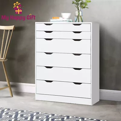 Artiss 6 Chest Of Drawers Tallboy Dresser Table Storage Cabinet White Bedroom • $177.87