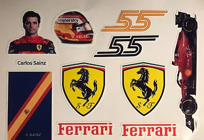 Carlos Sainz Ferrari Racing F 1 Stickers • £5.98