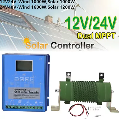 1000W/1600W MPPT Charge Controller Hybrid Wind Solar Panel Regulator System Tool • £136.50