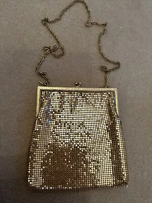 Oroton Gold Mesh Evening Chain Mail Party Bag Vintage  1960s Gold Chain Strap • £99.99