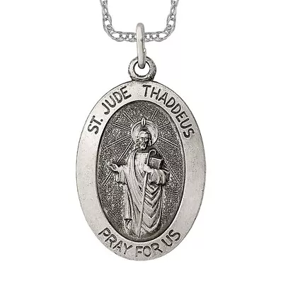 925 Sterling Silver Vintage San Judas Tadeo St Jude Patron Saint Thaddeus Med... • $77