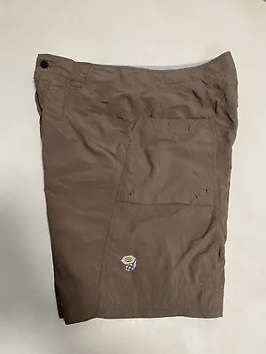 Mountain Hardwear Shorts Mens Size M Brown Beige Belted Outdoor Hiking Camping • $0.99
