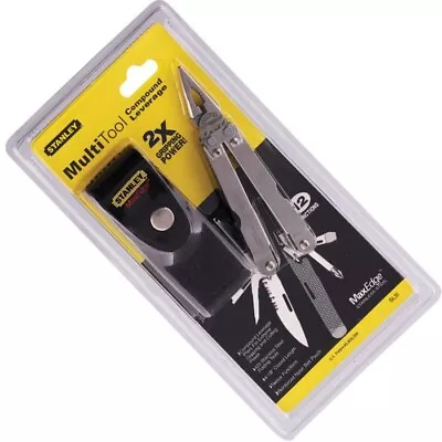 Stanley Tools Multitool 12 Tools In Black Nylon Belt Sheath Compound Leverage • $19.29