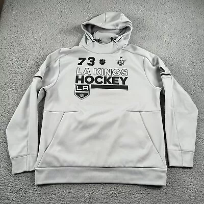 Adidas Gray LA Kings 73 Hockey Hoodie Sweatshirt Size Large Men's Pull Over • $21.99