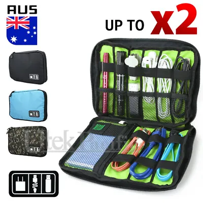 $7.85 • Buy Cable Organiser Bag Charger USB Electronic Accessories Storage Travel Case New