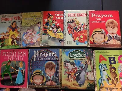 [Lot Of 9] Vintage Children's - Little Golden Books - Snow White Jungle Book • $13
