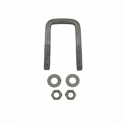 U-Bolt 50mm 2  SQUARE X 100mm 4  Long With Flat Washers Nyloc Nuts Galvanised • $4.80