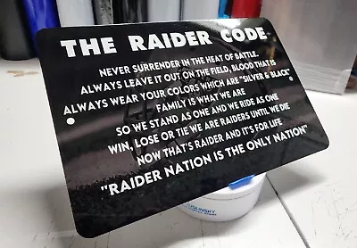 Las Vegas Raiders 12x8 Raider Code Metal Sign Garage Backyard Oakland Nation Los • $16.25