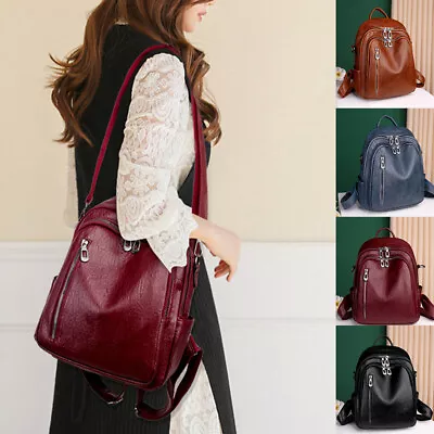 Women Backpack Leather Shoulder School Rucksack Girls Ladies Travel Bag Satchel • £21.59