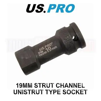 US PRO Tools 19mm Strut Channel Unistrut Type Socket  Length 72mm 1/2  DR 3768 • £11.70