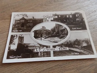 Postcard Haworth Fof Bronte Fame  Multiview (Keighley)  Yorkshire • £3