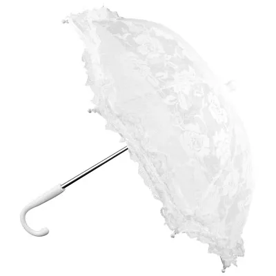  White Lace Prop Umbrella Child Cosplay Outfits Wedding Parasols • £9.95