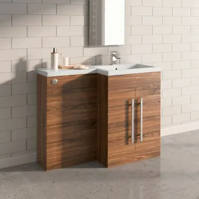 Bathroom Designer L Shape Vanity Unit Furniture Suite BTW WC Toilet Basin Sink • £336.97