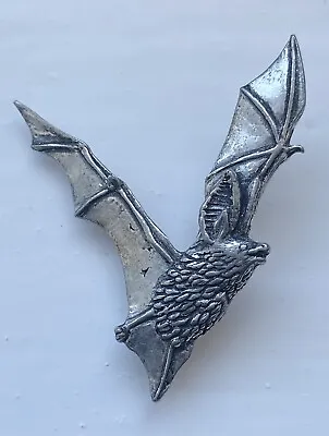 Long Ear Bat Pewter Pin Badge Signed A.R. Brown Complete With Pin Fixing • £5.95