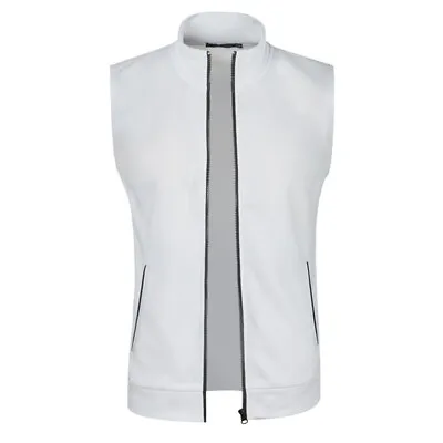 Mens Fleece Vest Stand Collar Jacket Men Regular Fit Travel Sleeveless Waistcoat • $18.99