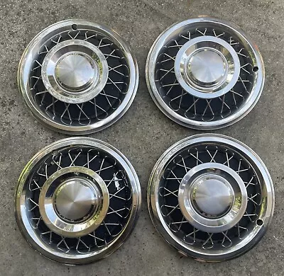 1963 1964-1967 Ford Mercury Hubcap Rim Wheel Cover Hub Caps 15  Wire Set Of 4 • $400