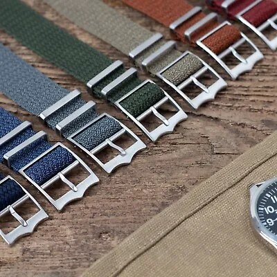 Perlon Watch Strap - Woven Single Pass Fabric - 20mm 22mm - Tudor Style Buckle • £19.95