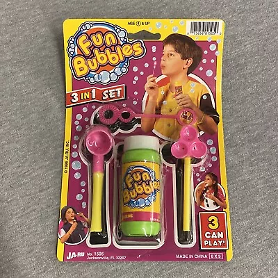 Fun Bubbles 3 In 1 Set 1996 Ja-Ru Clover Bubble Pipe • $14.99