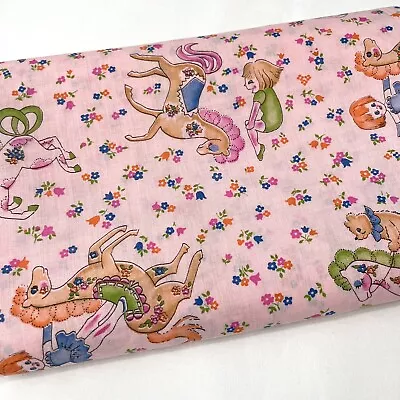 Vintage Circus Ballerina Horse Trick Riding Fabric By The Half Yard • $10