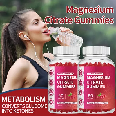 Vitamin Super Magnesium Citrate Gummies Raspberry Taste 60pcs Promoting Healthy • £9.02