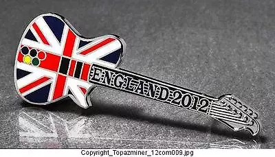 Olympic Pins 2012 England Union Jack U.k. London Flag Rock-n-roll Guitar - Silve • $4.99