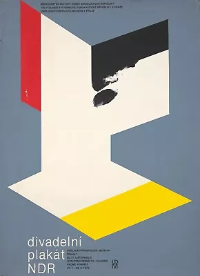 Original Vintage Poster Czech Theatre Poster Exhibition 1978 Prague  • $270