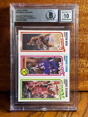 1980-81 Topps  #66 Magic Johnson Rc Rookie Bgs Bas Beckett Auto 10 • $250