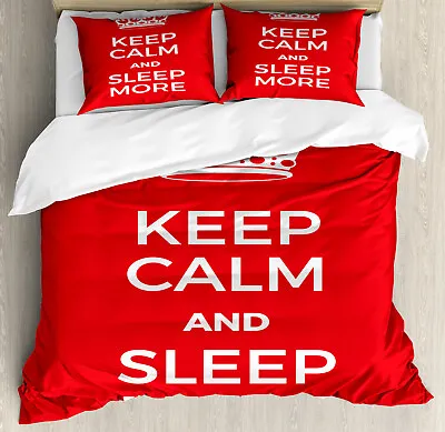 Sleep Duvet Cover Set Keep Calm Sleep More Crown • £41.99