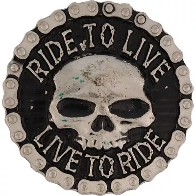 Skull Live To Ride Hd Mc Outlaw Rebel Biker Motorcycle Bike Chain Belt Buckle • $45