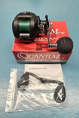 Quantum PT Smoke SHD200HPT Baircasting Fishing ReeL Power Handled Spooled **HD** • $224.95