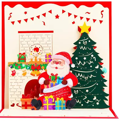 10 3D Pop Up Greeting Card Santa Music Merry Christmas Holidays Gift • $15