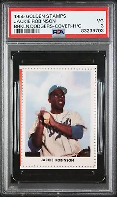 Psa 3 Hand Cut Cover Jackie Robinson 1955 Golden Stamp Dodgers Graded Vg *tphlc • $263.50