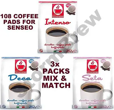 108 (3x36) Coffee Pods/pads For Senseo Machine: Mix & Match: Intense Decaf • £11.99