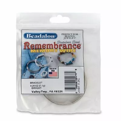 Remembrance Memory Wire Round Bracelet Bright 0.25 Oz Appx 19 Coils • £6.99