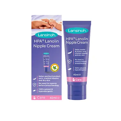 Lansinoh HPA Lanolin Nipple Cream 40ml For Breastfeeding Sore Nipples Moisturise • £11.49