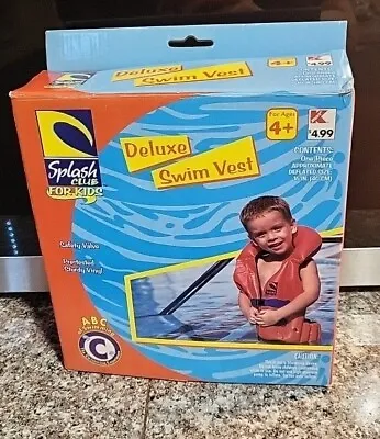 Vintage Kmart Splash Club For Kids Swim Vest New In Box! Skill C See Box Photos! • $25.55