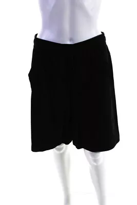 Billy Reid Womens Suede Drawstring Waist High Rise Shorts Black Size 2 • $42.69