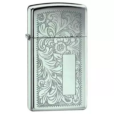 ZIPPO Venetian Slim High Polished Chrome Lighter • $79.95