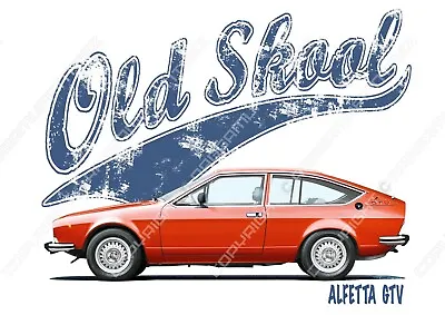 ALFA ROMEO ALFETTA GTV T-shirt. OLD SKOOL. CLASSIC CAR. MODIFIED. RETRO. CUSTOM. • £15