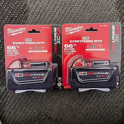 2PCS 18V Milwaukee 48-11-1860 6.0 AH Batteries M18 XC BATTERY • $101