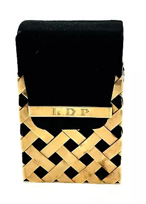 Rare Verdura 14K Solid Gold Criss Cross 1940s Cigarette Case Panama Porter (B) • $8250