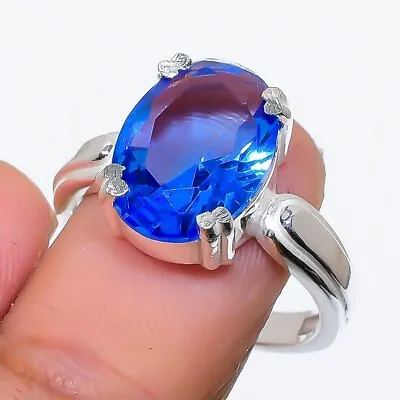 Blue Tanzanite Gemstone 925 Sterling Silver Handmade Ring Jewelry In All Size • $9.99