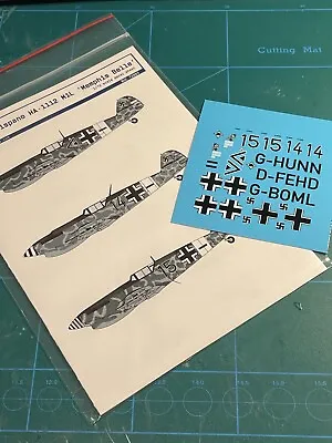 1/72 Scale Bf109/HA-1112 M1L  Memphis Belle Agressor  Decals. FREE SHIPPING • $13.90