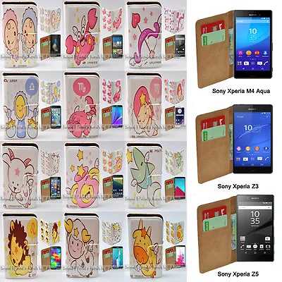 $13.98 • Buy For Sony Xperia Series - Zodiac Star Sign Print Wallet Mobile Phone Case Cover
